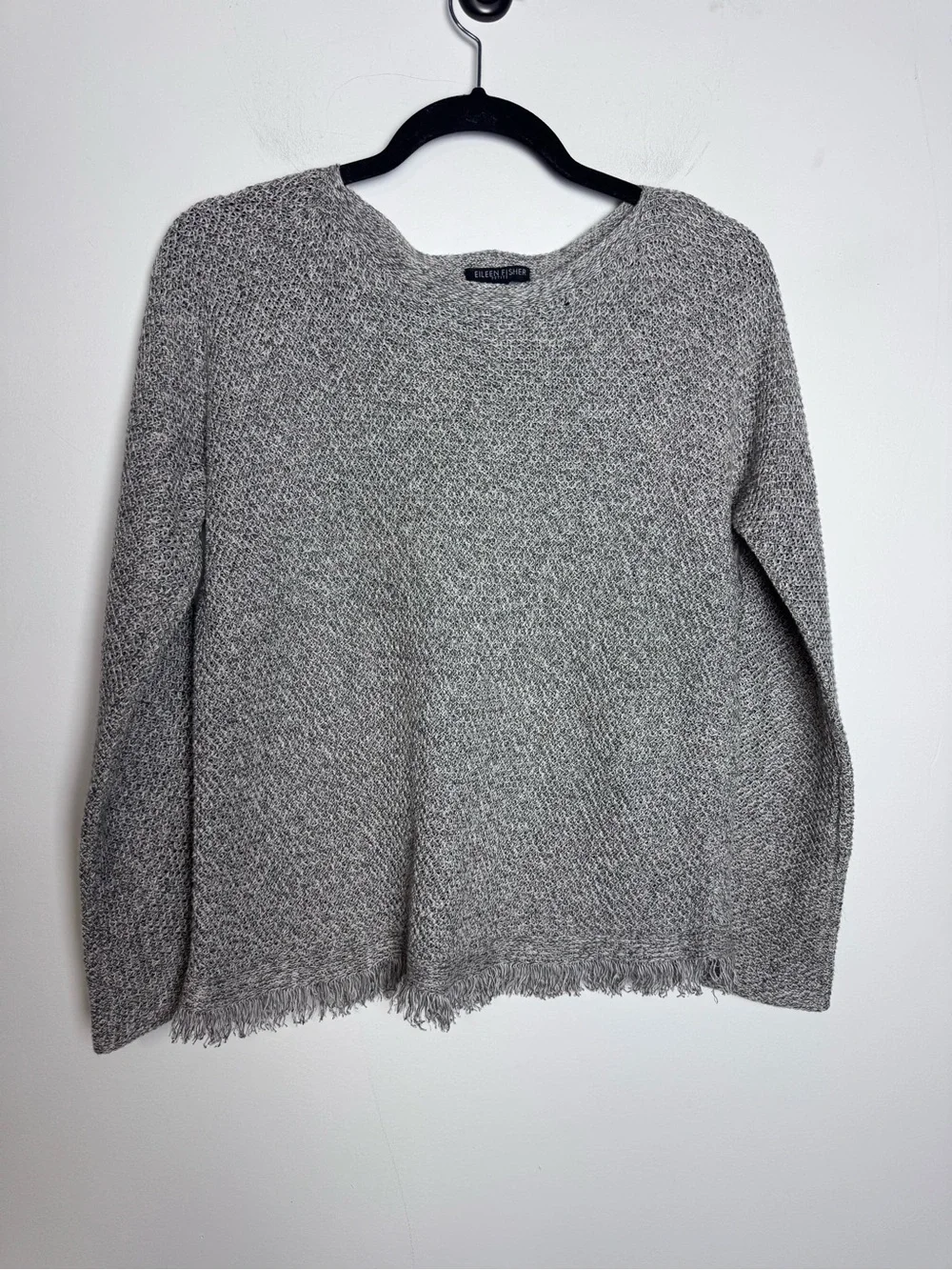Eileen Fisher Organic Linen Sweater Fringe hem